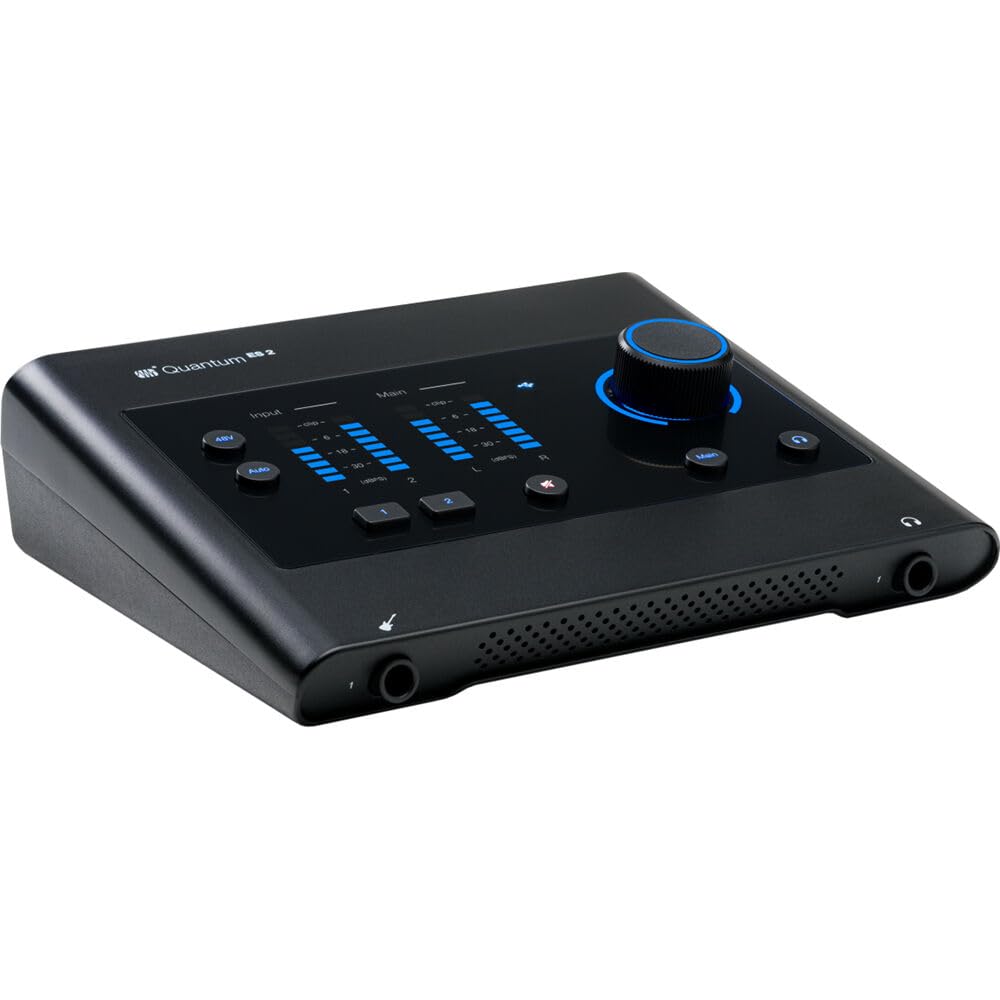 PreSonus Quantum ES 2 Interfaz de Audio USB-C, 2x2, 24-bit/192kHz con Preamplificadores MAX-HD y Software Studio One+