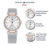 Tommy Hilfiger Reloj Analógico de Cuarzo para mujer con correa de malla de acero inoxidable plateada - 1782506