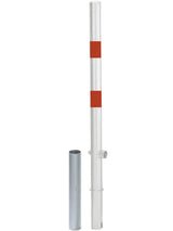 Alberts 781484 Poste de Bloqueo Passau, Disponible en Distintos Modelos, para empotrar en hormigón, extraíble, Blanco, Ø del Poste 76 mm, Altura sobre el Suelo 100 cm