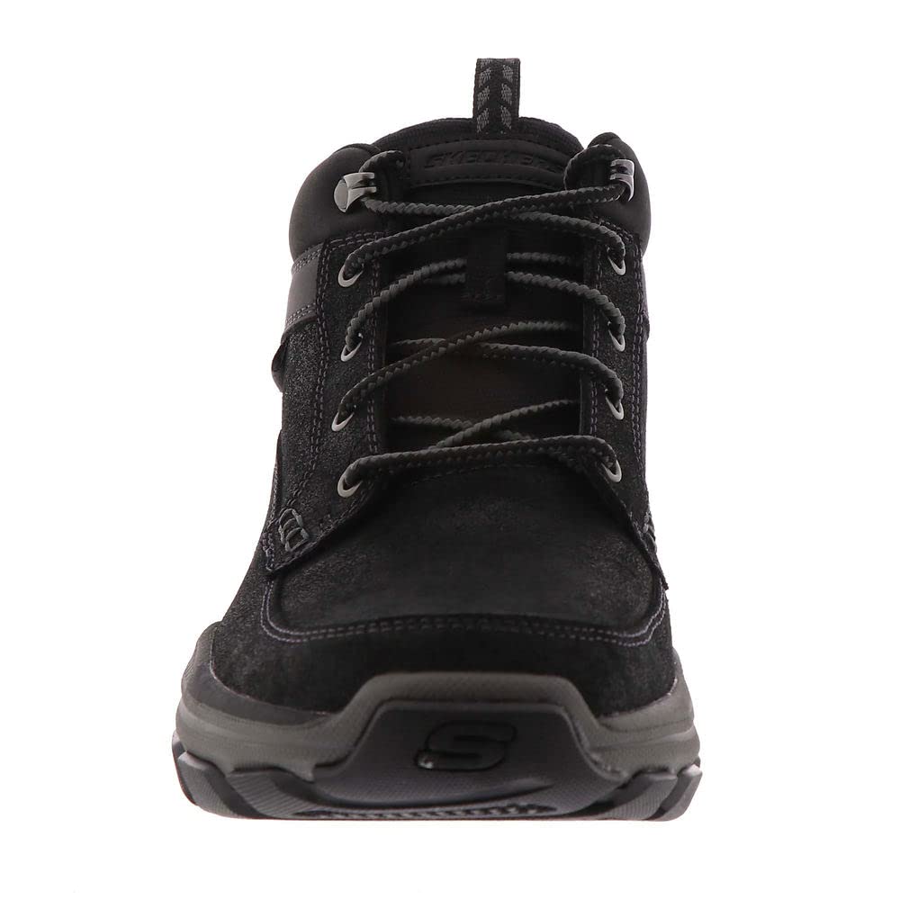 Skechers Respected Boswell, Botas Hombre, Black Leather W/ Synthetic, 45 EU