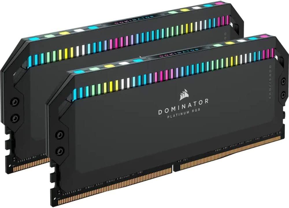 Corsair Dominator Platinum RGB DDR5 64GB (2x32GB) 6600MHz C32 Intel Memoria per Desktop (Regulación de Tensión, Refrigeración CORSAIR DHX Patentada, 12 Leds CAPELLIX RGB Ultrabrillantes) Negro