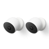 Google Nest CAM - Cámara de vigilancia Inteligente para Interior y Exterior, 1080p, G3AL9, Snow, 2 Unidades (1 Unidad)