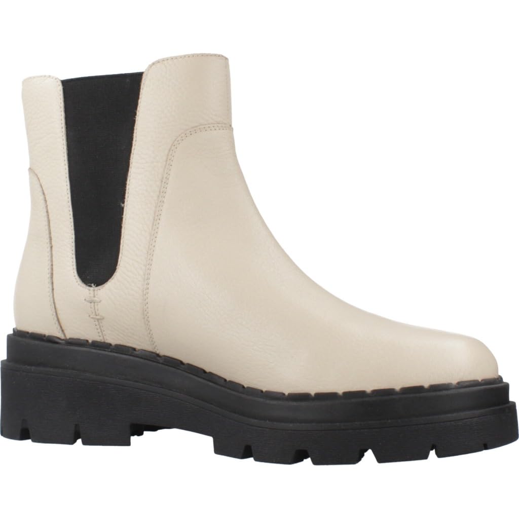 Geox D Felleny C, Bota de Tobillo Mujer, Lt Taupe Black, 40 EU
