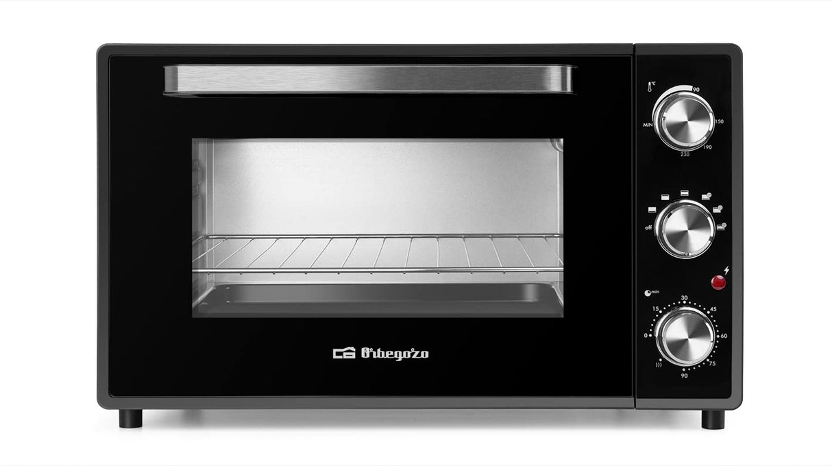 Orbegozo HOT 606 - Horno con convección, 6 posiciones de funcionamiento, 60 litros, luz interior, temporizador, termostato regulable, 2000 W