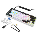 Sharkoon Skiller SGK50 S3 - Teclado para Videojuegos, Color Blanco, 75% de disposición