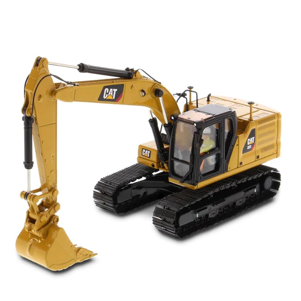 Caterpillar Diecast Masters 85657 - Excavadora 4 Herramientas 323 Hex, Escala 1:50, Aprox. 9,5 x 3,4 x 4,6 cm, a Partir de 14 años