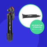 JOBY Compact Action Tripod, Trípode de Cámara con Rótula, Montura Universal de Liberación Rápida ¼-20 pulg. y Bolsa, para CSC, DSLR, Sin Espejo, Teléfono Móvil, Negro para Fotografía, Vídeo, Vlogging
