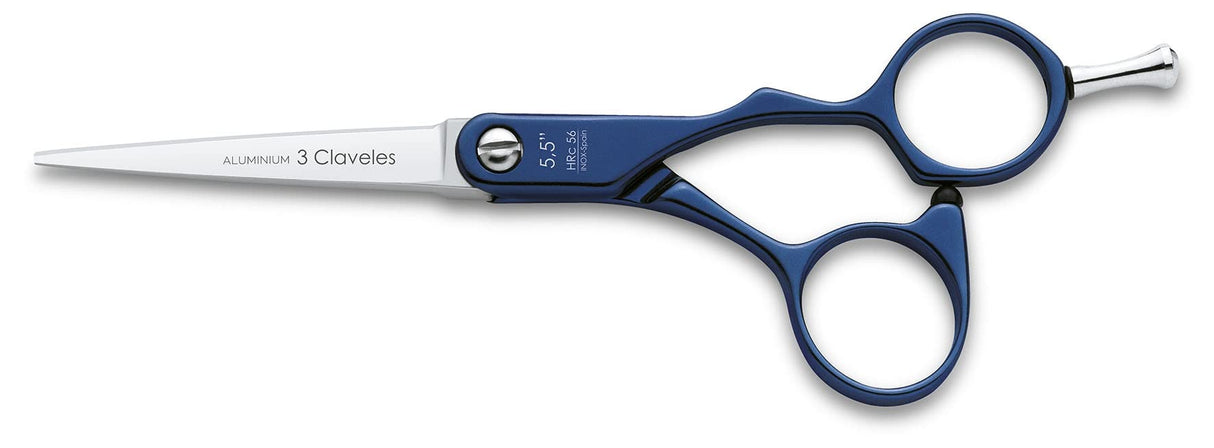3 Claveles 12689 - Kit Peluquería de Estuche Cinturon y Tijera Peluquero Corte y Esculpir de 5.5", Azul