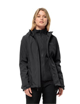 Jack Wolfskin Moonrise 3 en 1 Chaqueta, Negro, M para Mujer