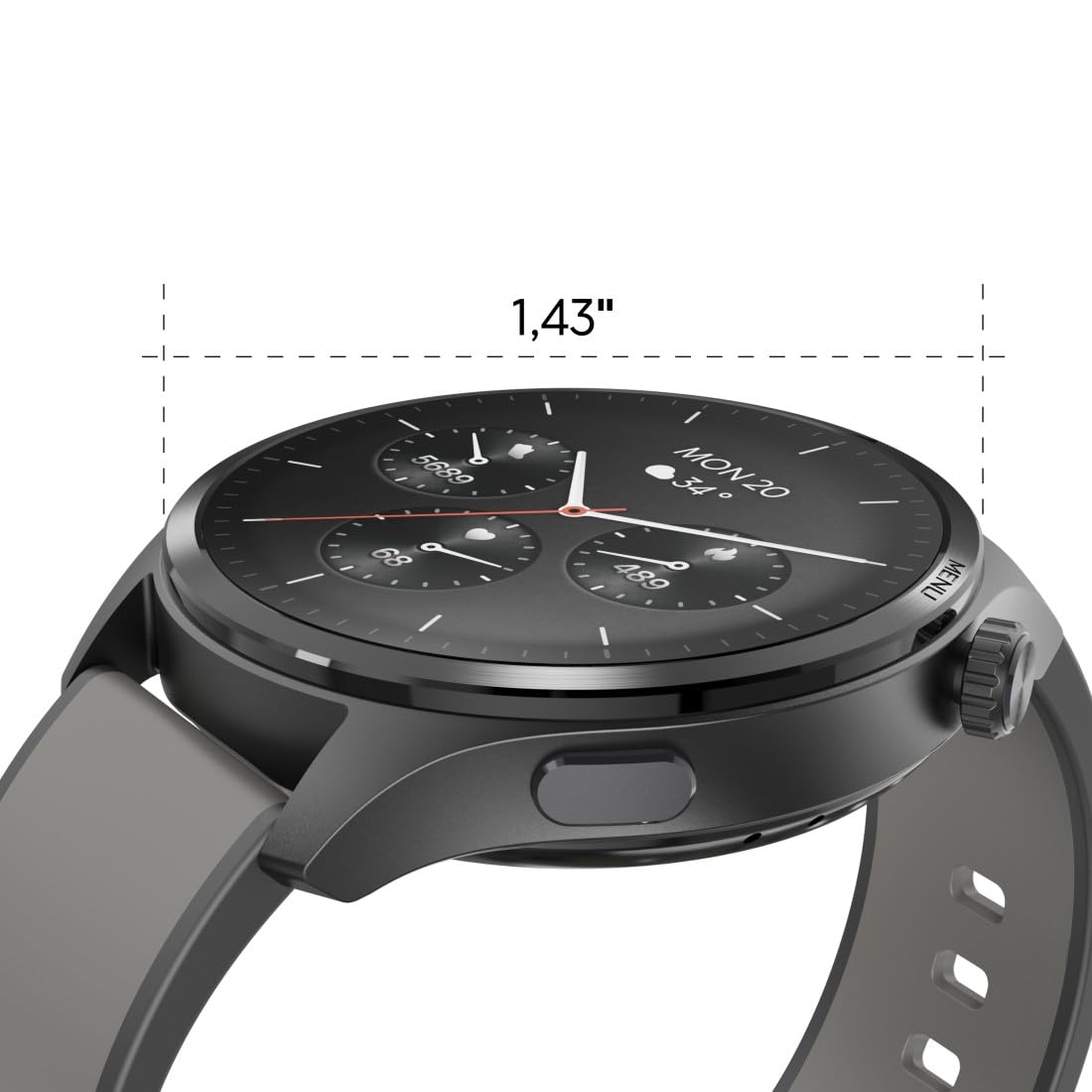 Hama | Reloj Inteligente 1.43" (Smartwatch Resistente al Agua IP68, GPS, Memoria música, análisis sueño, frecuencia Cardiaca, Monitor de hasta 110 Actividades) Negro