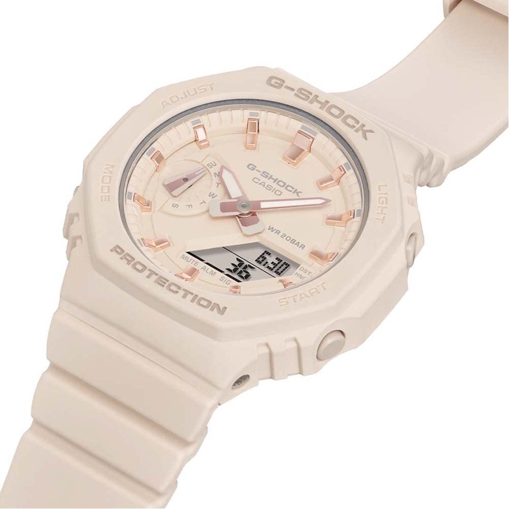 Casio Reloj Cuarzo Unisex 46.00mm con dial Análogico-Digital Rosa y Correa de Resina Rosa GMA-S2100-4AER