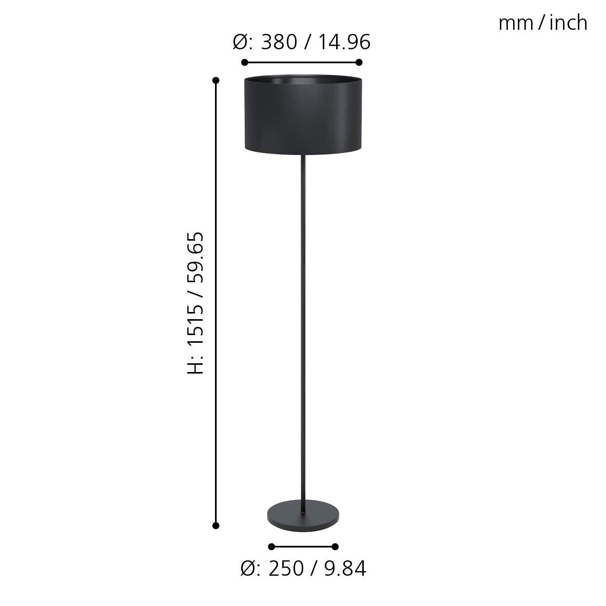 EGLO MASERLO 1 Lámpara de pie, Negro