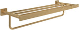 Villeroy & Boch Bandeja para toallas Elements Striking, toallero con estante para montaje en pared, estante de toallas con barra, longitud 595 mm, rectangular, Oro cepillado