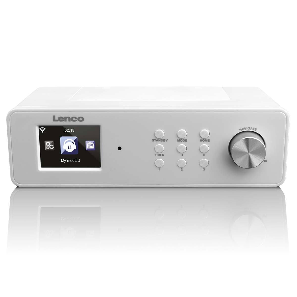 Lenco KCR-2014 - Radio (Internet, Digital, FM, PLL, 4W, 6,1 cm (2.4"), 23,7 cm) Color blanco