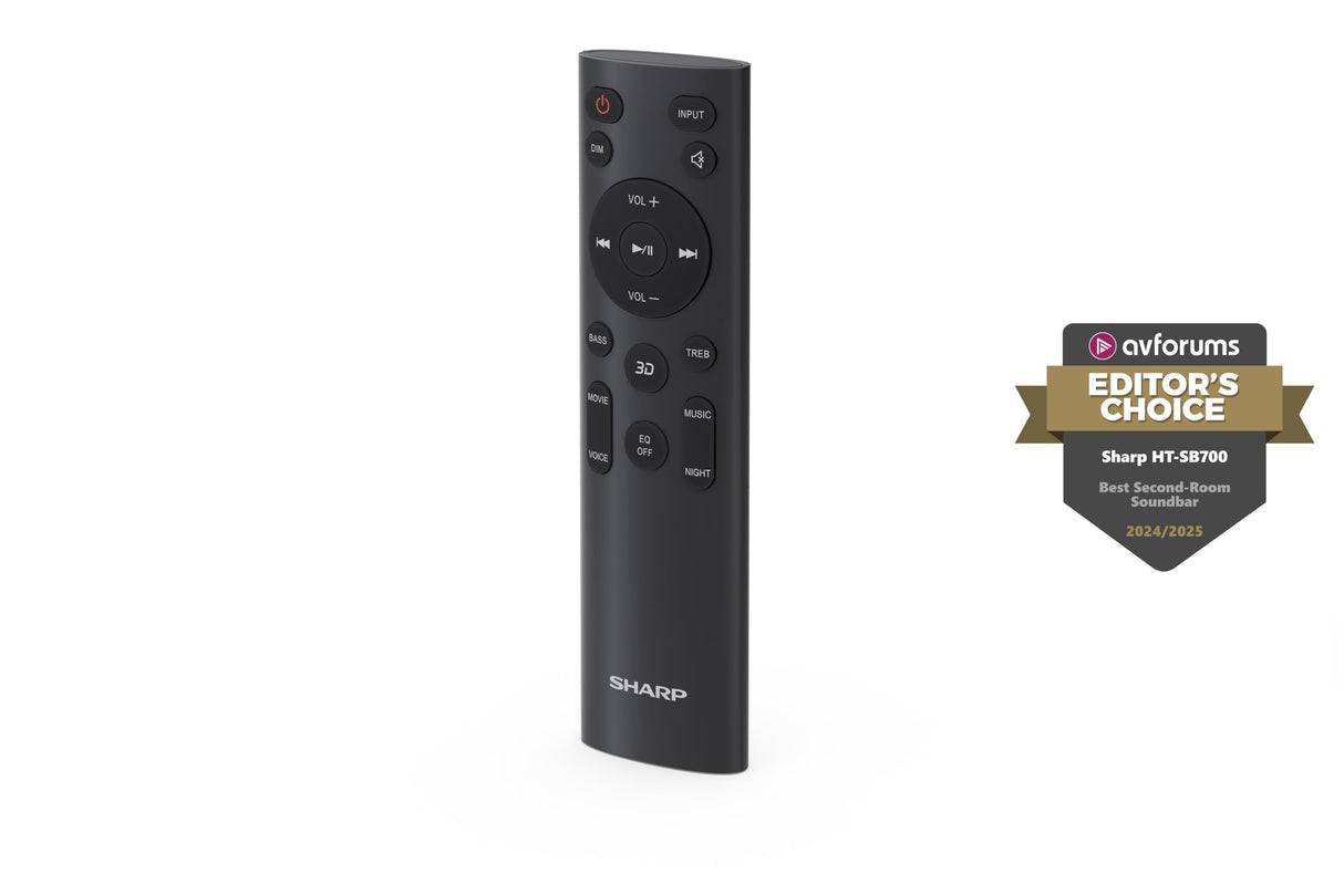 Sharp HT-SB700 Barra de Sonido Compacta 2.0.2, Dolby Atmos, Bluetooth con HDMI eARC/CEC, Potencia Total de 140 W, 52 cm, Color Negro