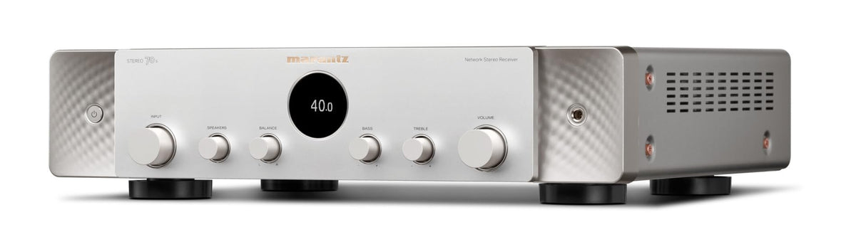 Marantz Stereo 70s Receptor de A/V de 2 Canales con 8K, Streaming HEOS Built-in, Fono y Radio FM/Dab+ - Plata