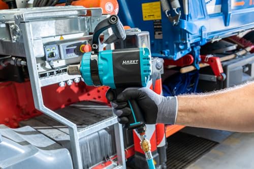 HAZET Llave de impacto neumática 9014TT I Par de apriete: 4100 Nm I Baja vibración I Manejo con una sola mano I Motor neumático de 8 palas I Accionamiento cuadrado 25 mm I Tecnología Twin-Turbo