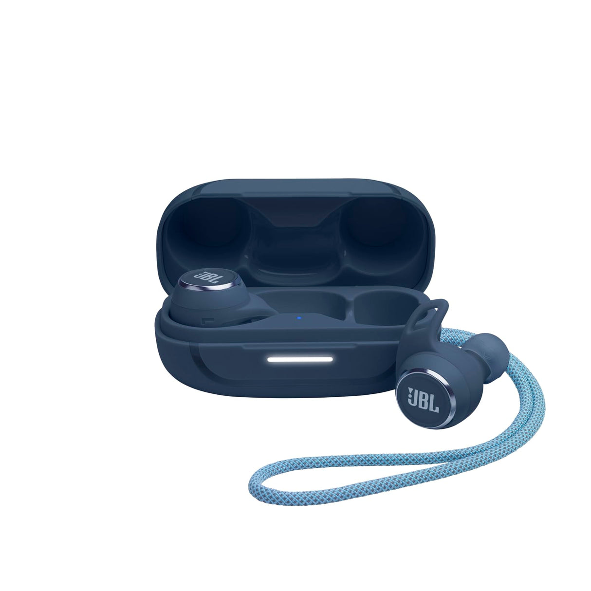 JBL Reflect Aero Auriculares con tecnología True Adaptive Noise Cancelling, resistentes al agua, batería de 8 horas, en azul