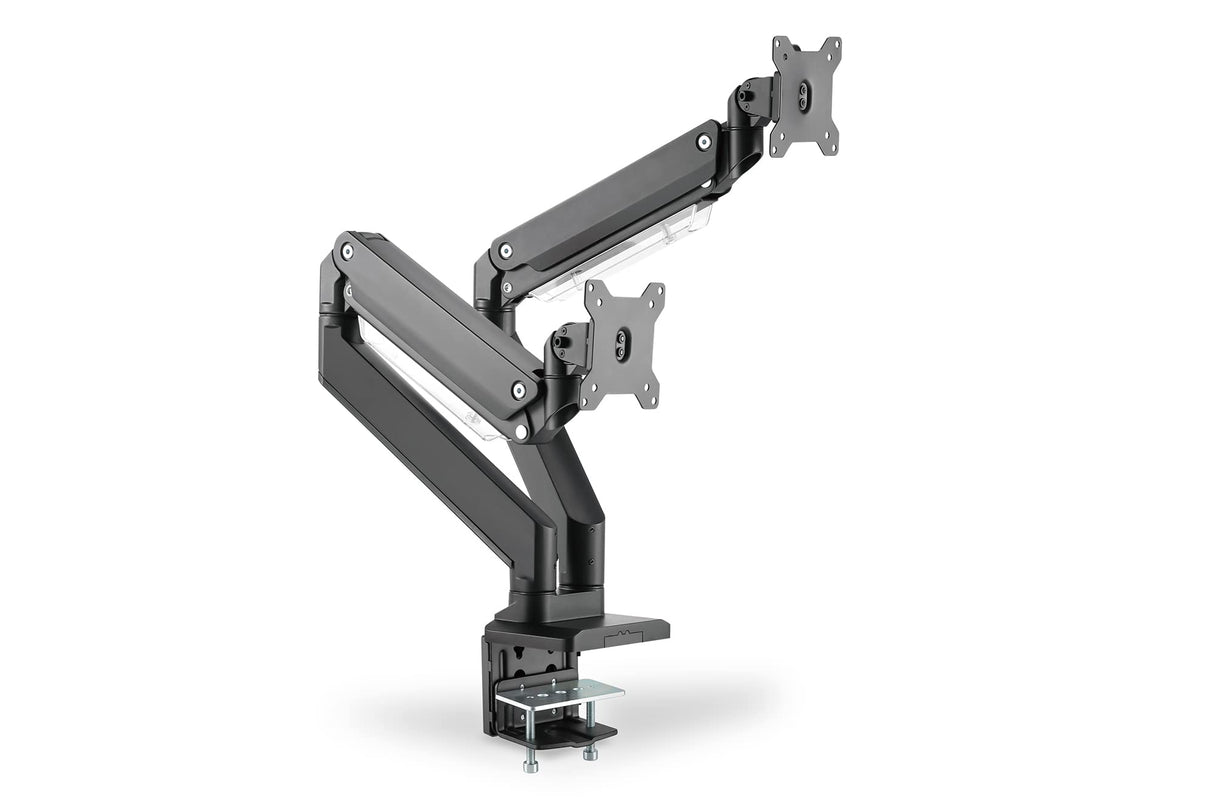 DIGITUS Soporte de mesa para monitor doble con muelle neumático 2x 35", 2x 15 kg máx. negro