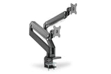 DIGITUS Soporte de mesa para monitor doble con muelle neumático 2x 35", 2x 15 kg máx. negro