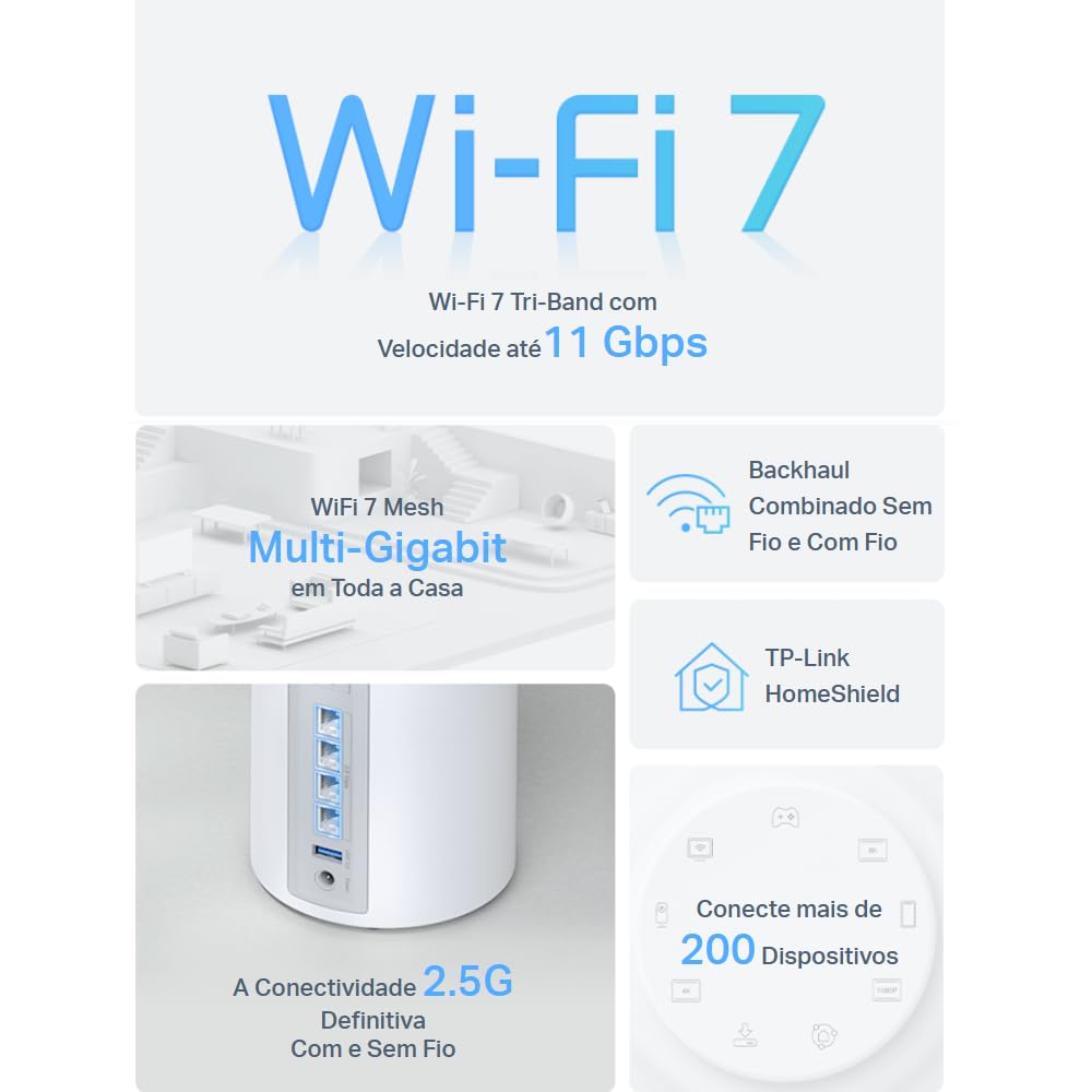 [NUEVO]TP-Link Deco BE65(1-pack)|Sistema Wi-Fi 7 Mesh BE11000 de Triple Banda|4 Puertos 2.5 Gbps, Multi-Link Operation MLO, Canales de 320MHz, Banda 6GHz, Protección HomeShield, Servidor y Cliente VPN