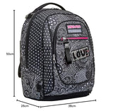 Seven Yub Mochila con Ruedas TROLLEY NEW TECH YANTRY GIRL, Negro - Mochila 3 en 1, Mochila Escolar con Carro - Bolso Escolar Niños, Niñas, Adolescentes - Bolsillo Frontal con organizador