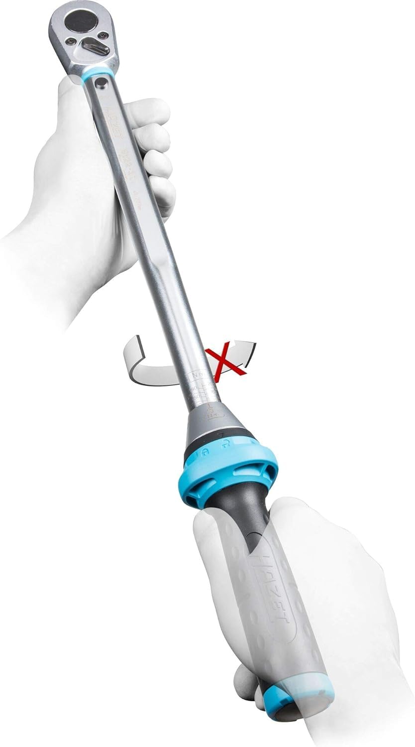 Hazet Llave dinamométrica 5111-3CT, cuadradillo 10mm (3/8 pulgada), carraca reversible min-max: 20 - 120 Nm, herramienta para cambiar neumáticos y trabajar en vehículos de motor/coches y bicicletas