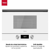 Teka ML 8220 BIS L - Urban Colors Edition Microondas de Integración con Base Cerámica, Panel de Mandos de Cristal Electrónicos, Color Cristal Blanco