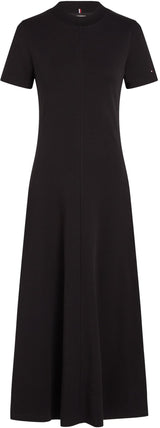 Tommy Hilfiger Vestido Mujer Modern Midi Dress Fit & Flare, Negro (Black), L