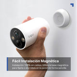 Tapo [2024 Nuevo] C425(2-Pack) - Cámara Wi-Fi de Batería para Exterior/Interior, 2K QHD, 10000mAh, IA Mejorada, Visión Nocturna a Color, Base Magnética, No Requiere Hub, Compatible con Panel Solar