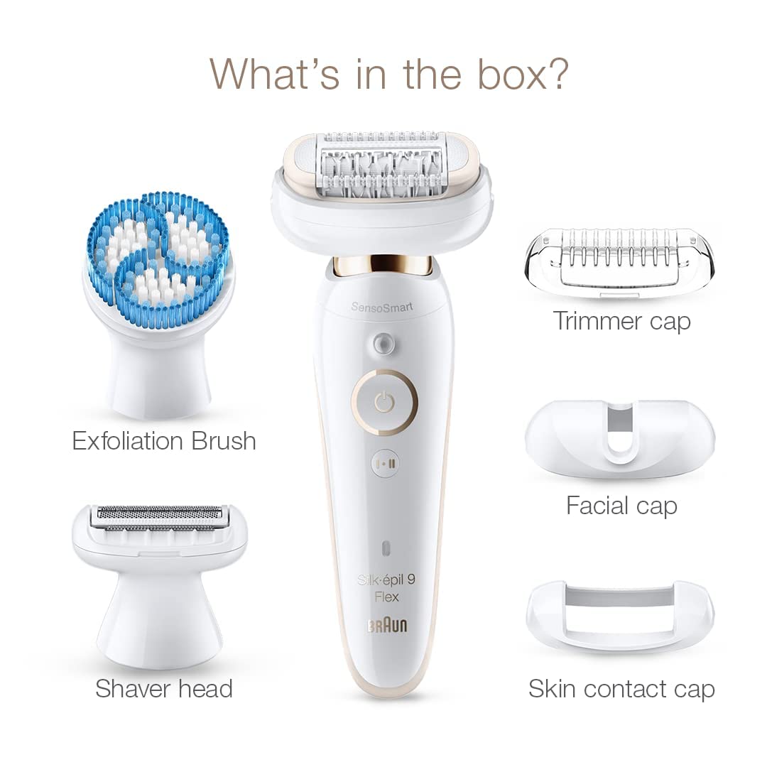 Braun Silk Epil 9 Flex 9010 - Depiladora eléctrica 3D, color blanco