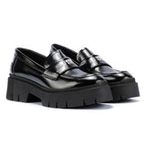HUGO Kris_Loafer_BRPU, Mocasines Planos Mujer, Black, 41 EU