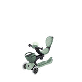 Globber GO•UP Baby 360 Lights - Patinete escalable de 3 Ruedas con Asiento y Respaldo para niños de 15 Meses a 6 años, Verde Salvia