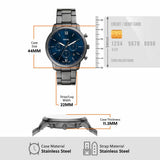 Fossil Reloj Analógico para Hombre de Cuarzo con Correa en Acero Inoxidable FS6111