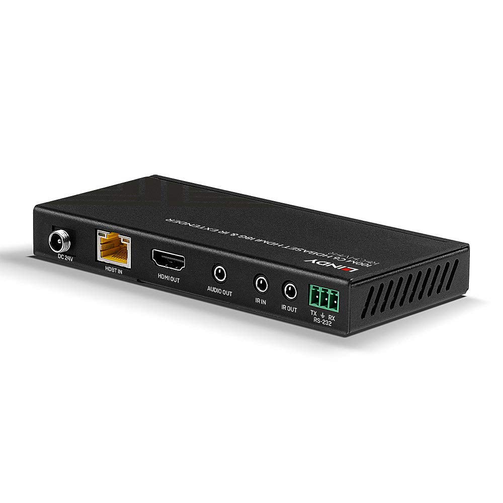 LINDY 100 m HDMI 18G, IR y RS-232 HDBaseT Extender, Receptor