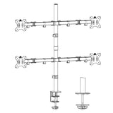ACT Brazo de monitor 4 monitores para 32 pulgadas, VESA 75/100 mm, soporte de monitor cuádruple ajustable en altura para escritorio, inclinación de 180°, giro de 360°, rotación de 360°, peso máx. 8 kg
