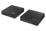 DIGITUS HDMI Fiber KVM IP Extender Set – UHD 4k 60Hz – HDMI 2.0 – Alcance MM 300 m y SM 40 km – Transmisor y receptor – Hasta 253 receptores – 2x USB para ratón, teclado – Punto a punto – Negro