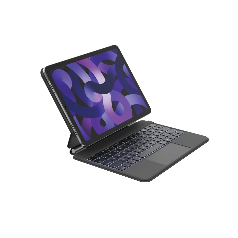 Belkin Teclado Bluetooth Pro con Funda y Soporte magnético, Teclado para iPad, Control Multi-gestor, Soporte magnético para lápiz de Apple, QWERTZ, Teclas Multimedia para iPad Air M2 de 13 Pulgadas y