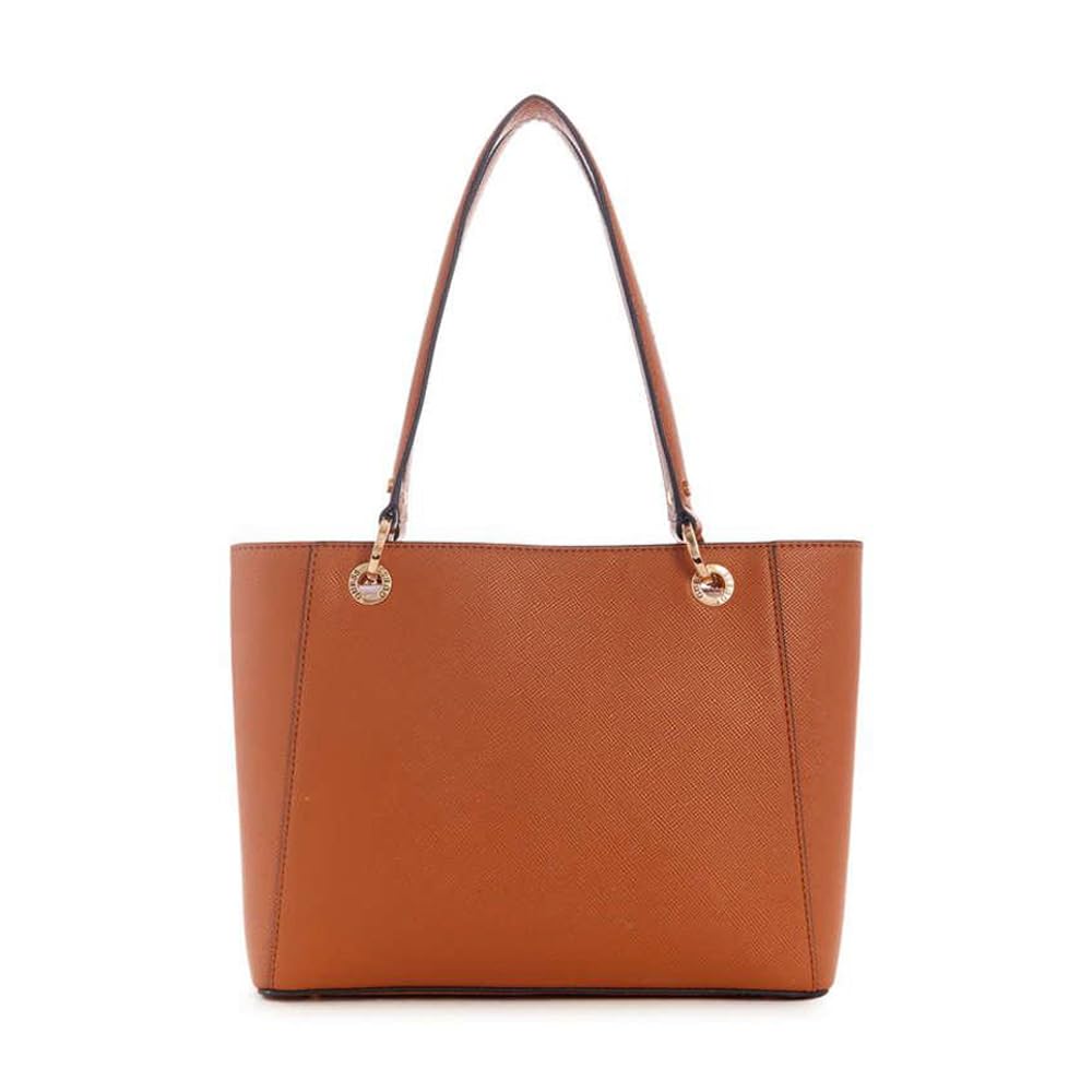 GUESS Noelle Small Noel Tote, Bolsa de Hombro para Mujer, marrón Claro, Talla única