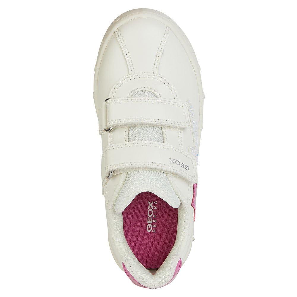 Geox J Skylin Girl A, Zapatillas, Color Blanco Fucsia, 30 EU