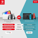Nintendo Switch Console - OLED Model - Neon Blue/Neon Red (UK) (Switch)