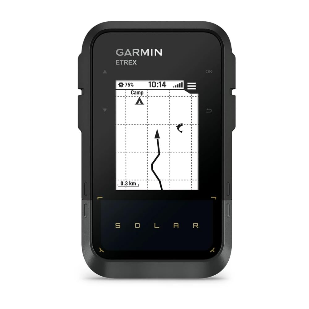 Garmin eTrex Solar, GPS de Mano con Carga Solar, Pantalla 2,2'', Diseño Robusto, Brujula Digital, GPS Multibanda y duración ilimitada de la batería