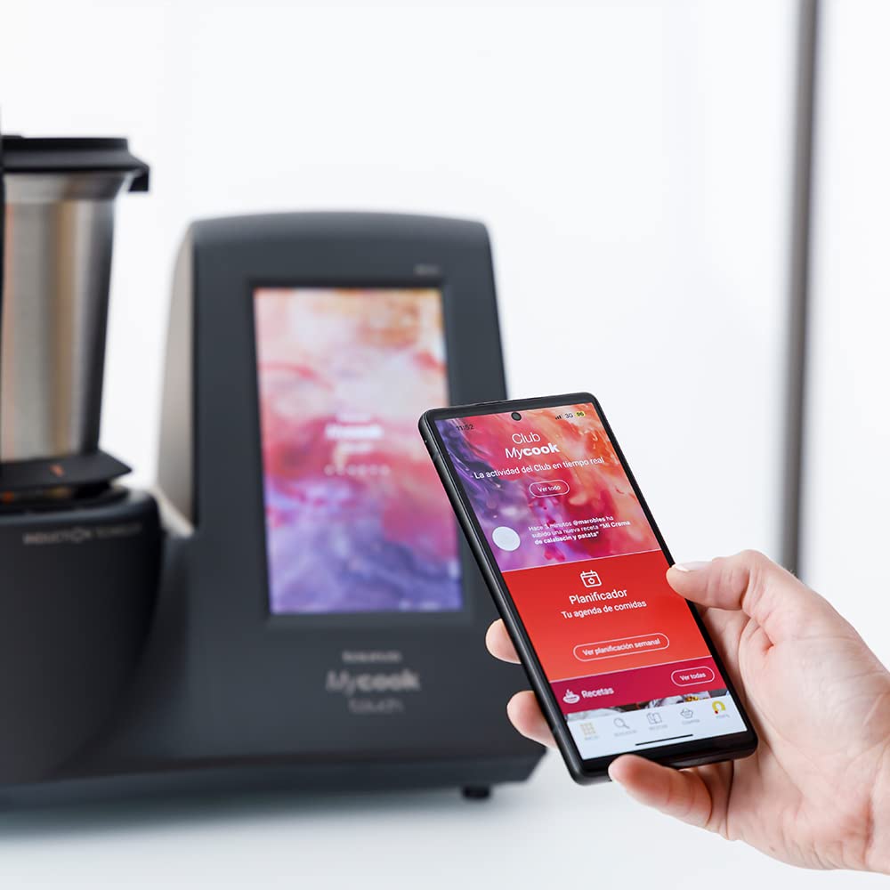 Taurus Mycook Touch Black Edition - Robot de Cocina con wifi, 1600W, 2L, hasta 140º, multifunción, app mycook, conectividad con tu smartphone, Vaporera, Negro