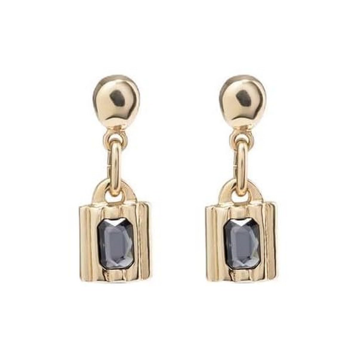 Uno de 50 Pendientes De Aleación De Metales Bañados En Oro 18K Con Forma De Candado Y Cristales Facetados