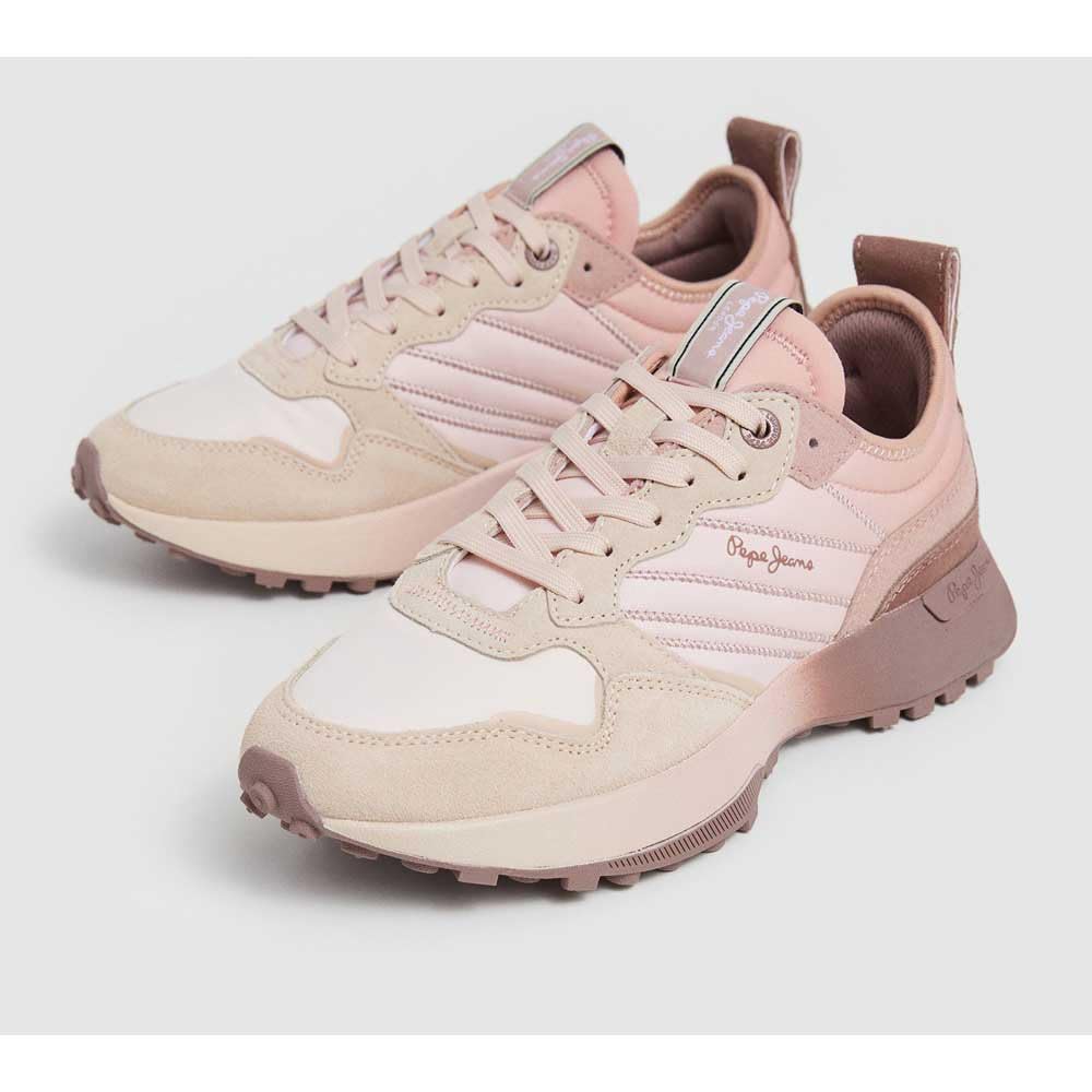 Pepe Jeans Zapatillas de Piel Lucky Flag Rosa