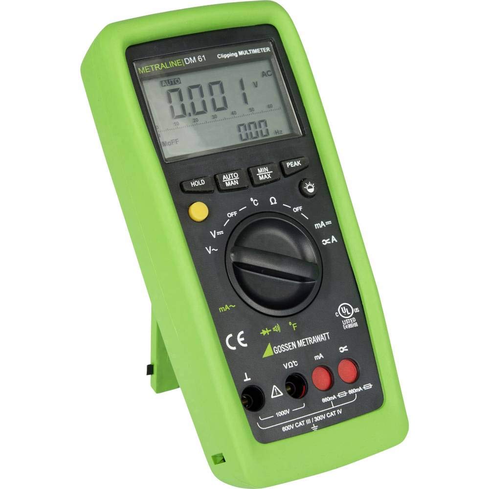 Gossen Metrawatt METRALINE DM 61 Multímetro de mano digital CAT III 600 V CAT IV 300 V pantalla (cuentas), Negro, Verde