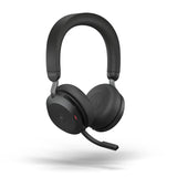 Jabra Evolve2 75 Auriculares Estéreo Inalámbricos para PC con tecnología de 8 micrófonos-Auriculares de Doble Espuma y Cancelación de Ruido Activa, Adaptador Bluetooth USB-C-Para MS Teams-Negro