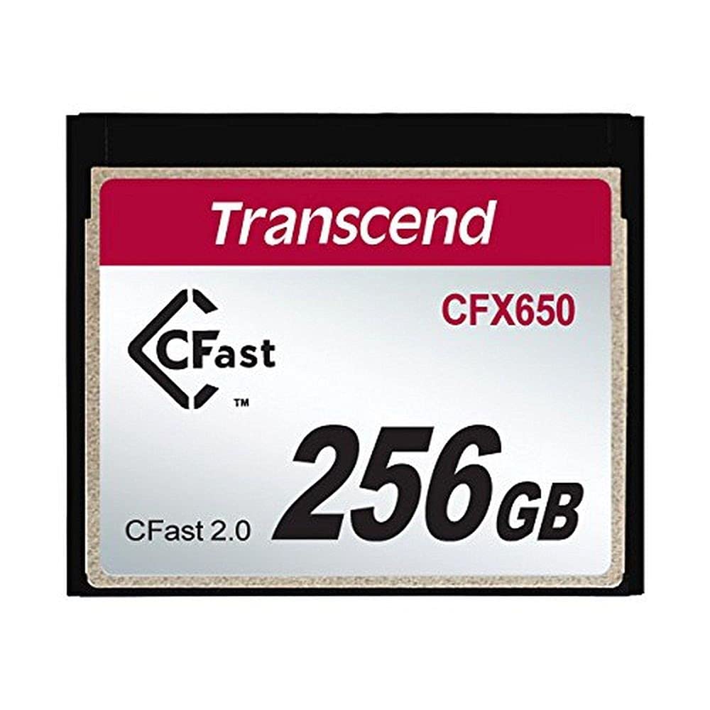 Transcend 256GB CFast 2.0 Memory Card CFX650 SATA III 6Gb/s, hasta 510/370 MB/s, MLC NAND Flash, diseñada para cinematografía en grabación de video de alta resolución, Full HD y 4K TS256GCFX650