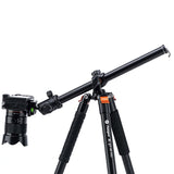 Fotopro Trípode Horizontal para cámara de 160 cm con Cabeza de Bola de 360 Grados, Placa de liberación rápida para cámara de vídeo DSLR, trípode 2 en 1 y monopié, Carga máxima de 10 kg