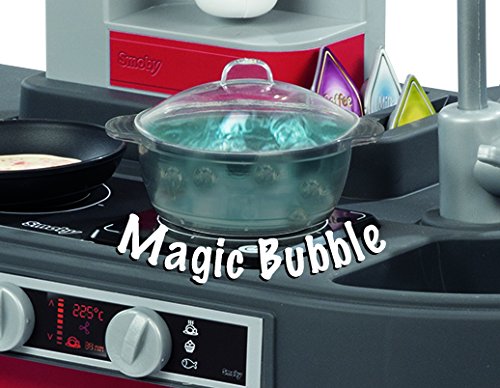 SMOBY- Kitchen Studio XXL Bubble con 38 accesorios, simula el efecto del agua hirviendo, refrigerador, horno, lavavajillas, dispensador de hielo, cafetera, 7600311025